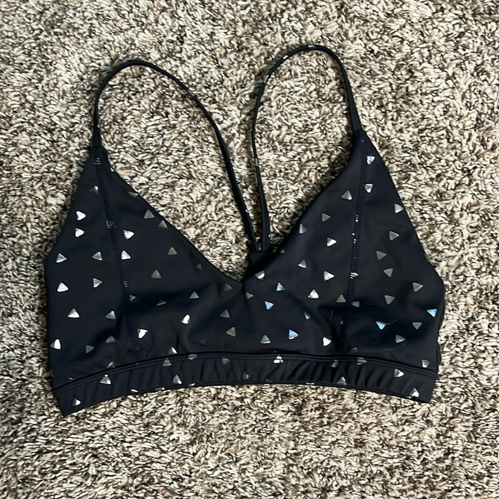Black and silver sports bra